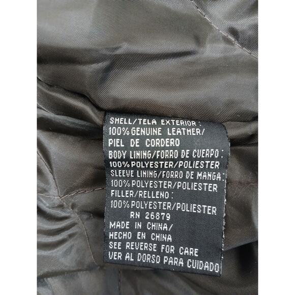 Vintage Brown Leather Jacket Top Gun Sz XL Tom Cruise  Oversized Moto Aviator - Picture 16 of 16